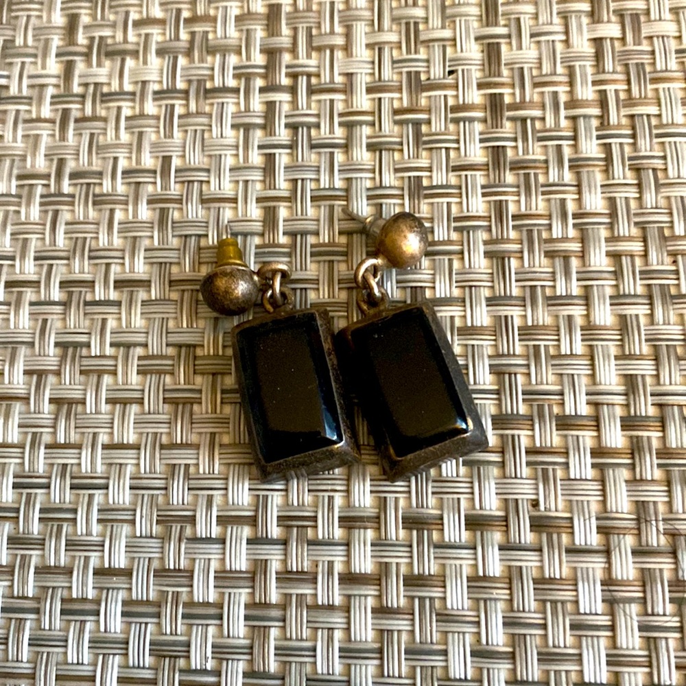Silver and onyx earrings